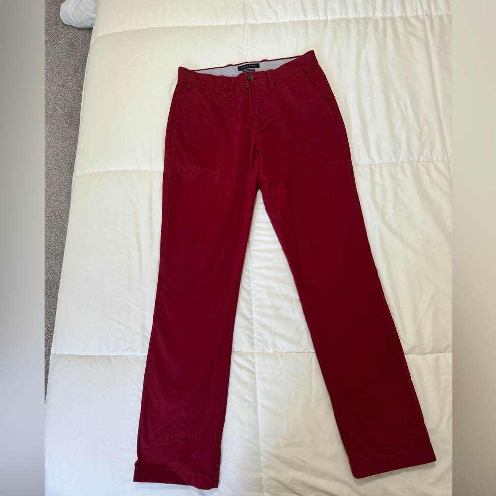 Tommy Hilfiger Regular Fit Straight Leg Chino Khaki Red Men’s 28/32